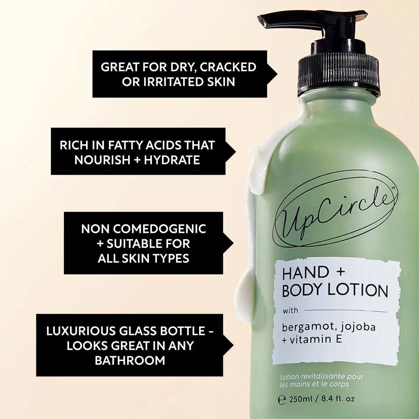 UpCircle Eco Friendly Hand + Body Lotion with Bergamot + Vitamin E