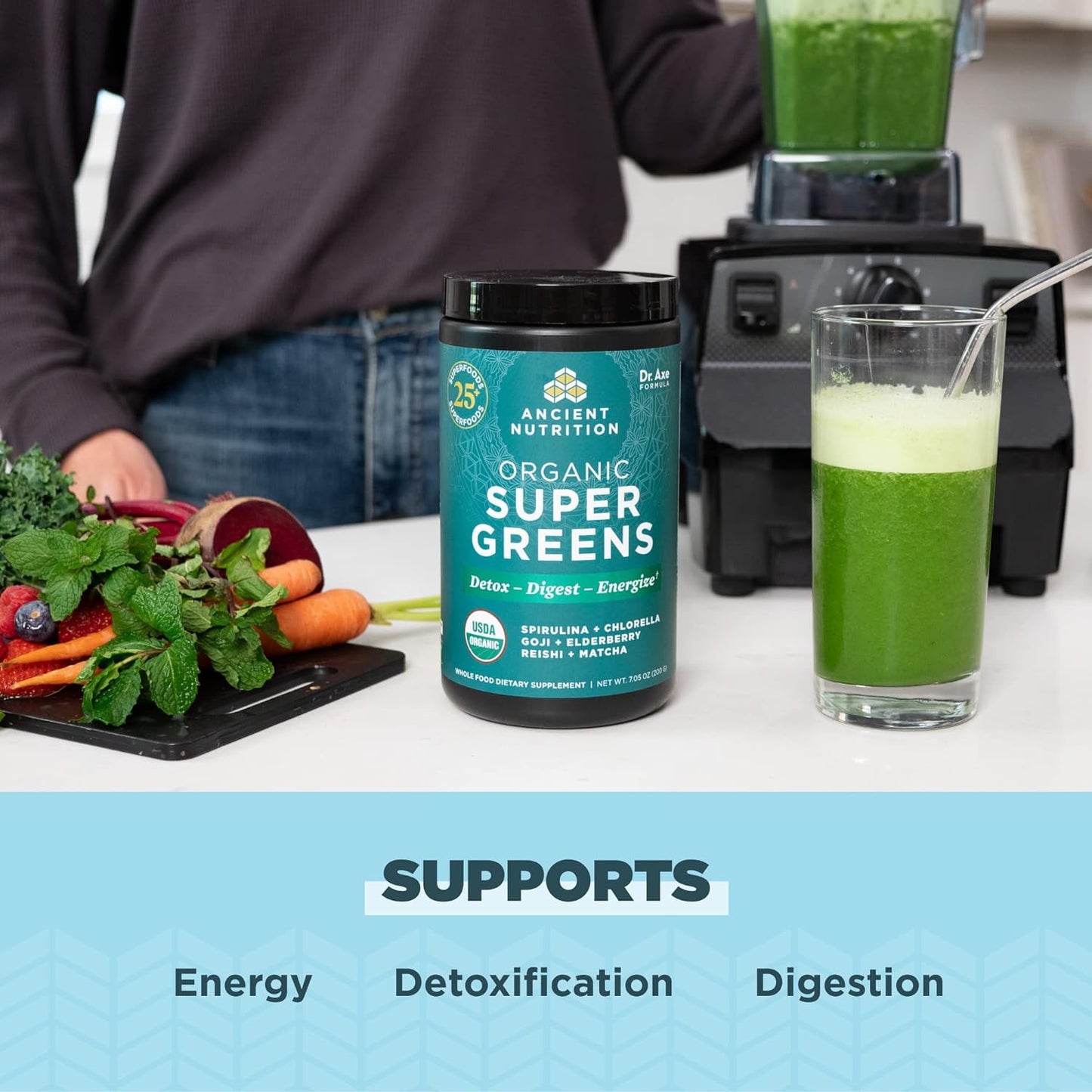 Ancient Nutrition Organic Super Greens - 25 Serving