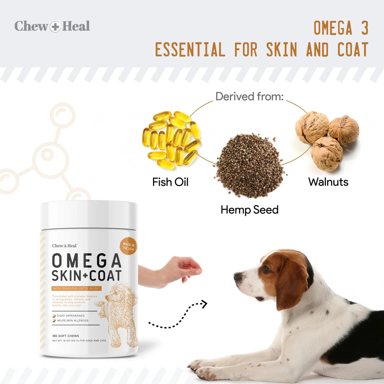 Chew + Heal Omega Skin & Coat Supplement
