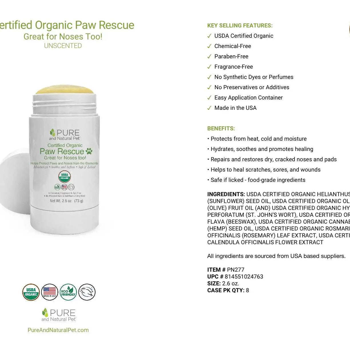 Pure and Natural Pet Paw Rescue | Great For Noses Too!