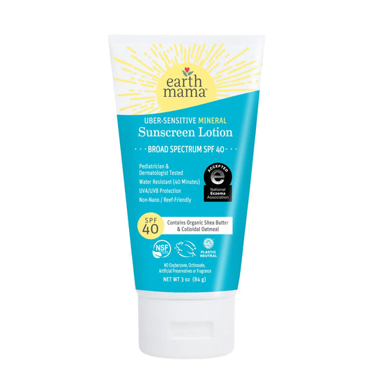 Earth Mama Uber-Sensitive Mineral Sunscreen Lotion - Spf 40