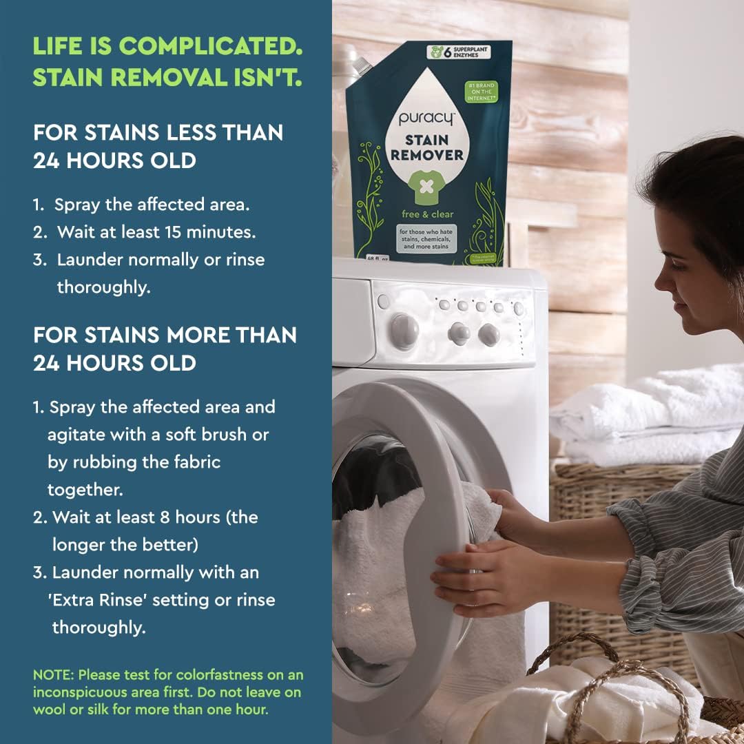 Puracy Natural Laundry Stain Remover 48oz Refill