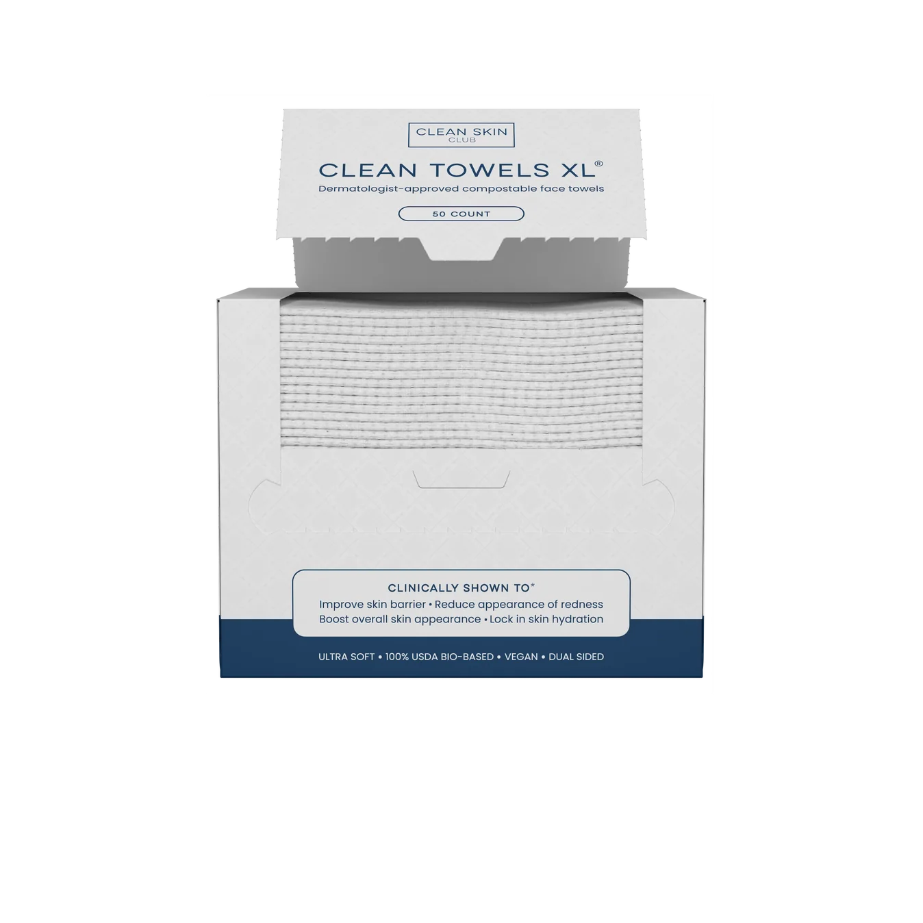 Clean Skin Club Clean Towels™ Xl, Disposable Face Towels, 50 Count